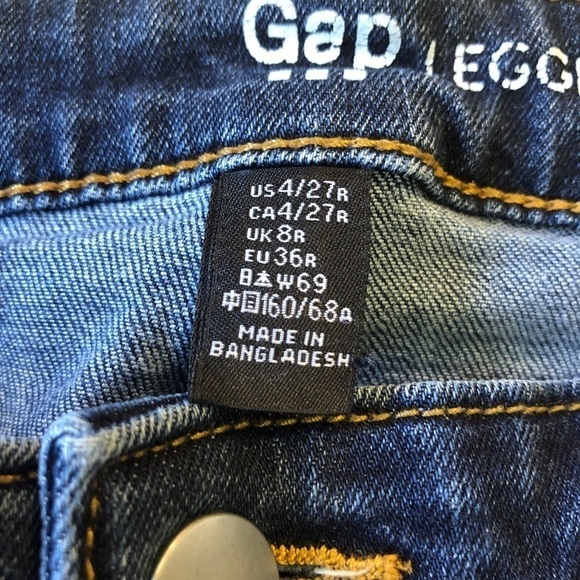 GAP Dark Wash Distressed Denim Jean Leggings 4/27R - Picture 8 of 10